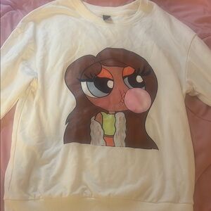 SHEIN White Cartoon Graphic Sweatshirt